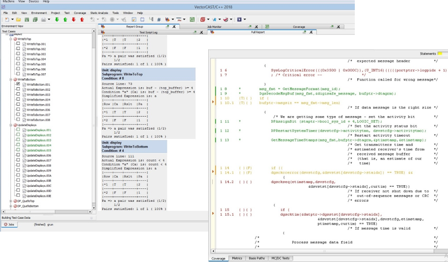 Examples of VectorCAST interface